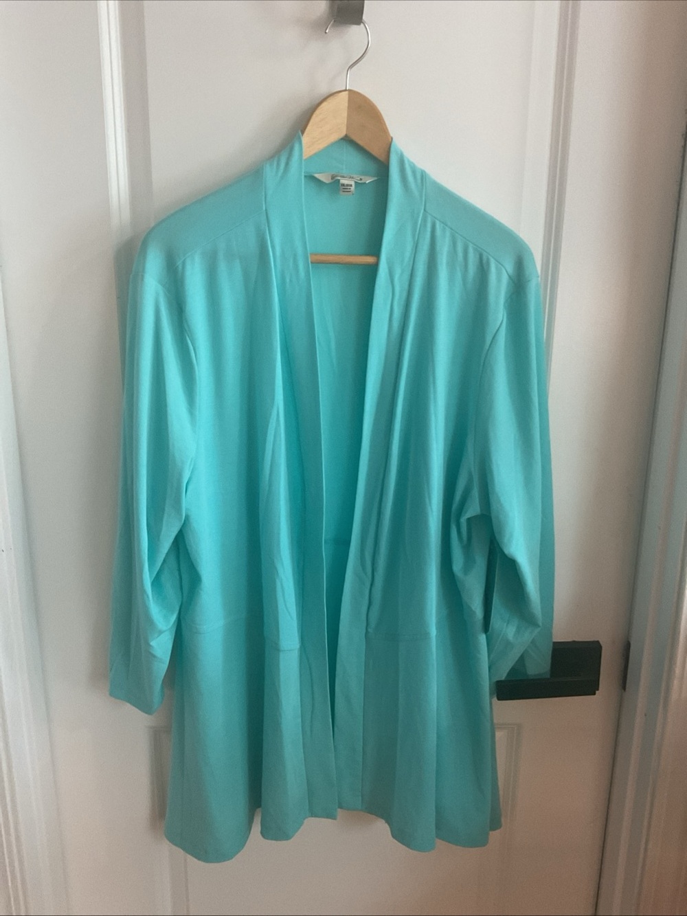 The Pioneer Woman - Turquoise Open-Front Knit Topper  Cardigan - Ladies Size 2XL